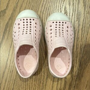 Native Pink and White Water Shoes Slip-On Perforated Design